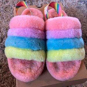 Ugg multicolor fluff yeah slide